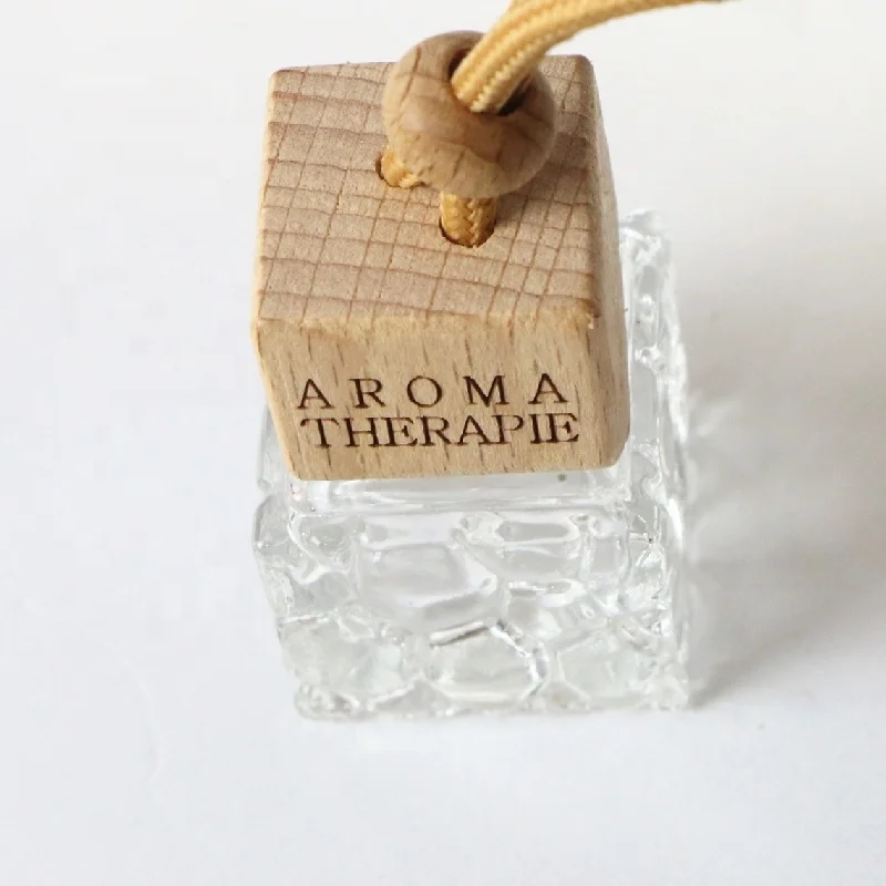 FinRu Empty Refillable Car Air Freshener Bottle Hanging Fragrance Diffuser Perfume 5ML Clear Glass Bottle Car Pendant