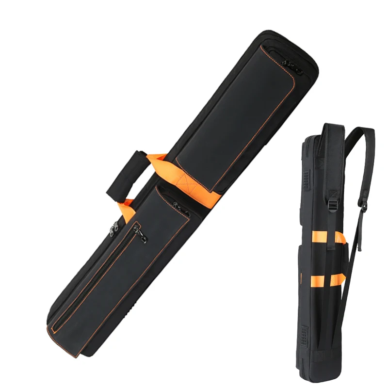 Custom Soft Snooker Billiard Carrying Case Waterproof Double Shoulder Straps Accommodates 3 Butts 4 Shafts Perfect Pool Cue Bag
