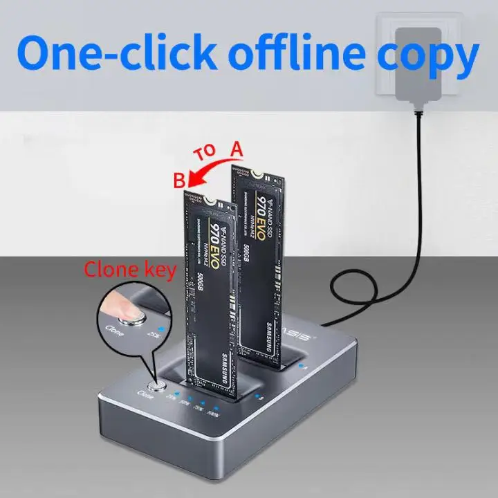 Trustworthy NVMA SATA Enclosure Transparent 10Gbps  3.1 Type C Case External SSD M.2 Enclosure for Rapid Heat Dissipation