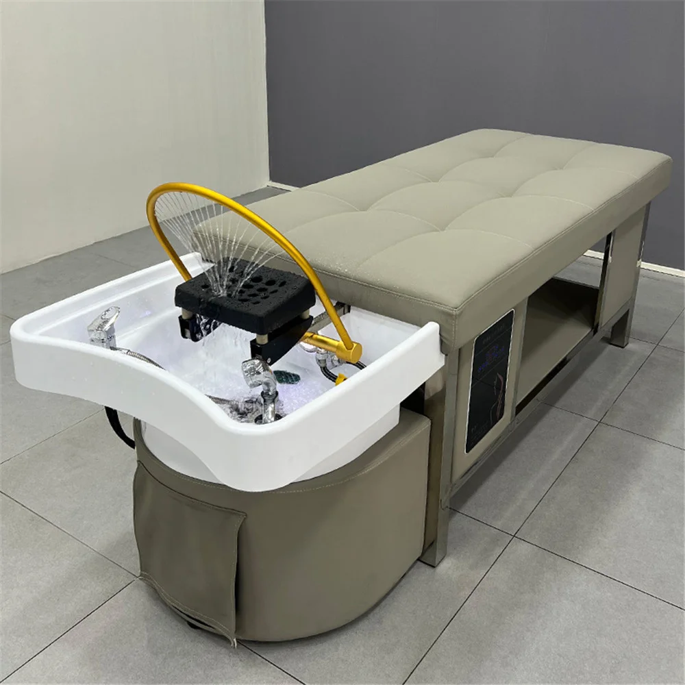 Hot Selling Black Spa Head Water Therapy Thai Massage Shampoo Bed Beauty Shop Massage Shampoo Bed Equipment