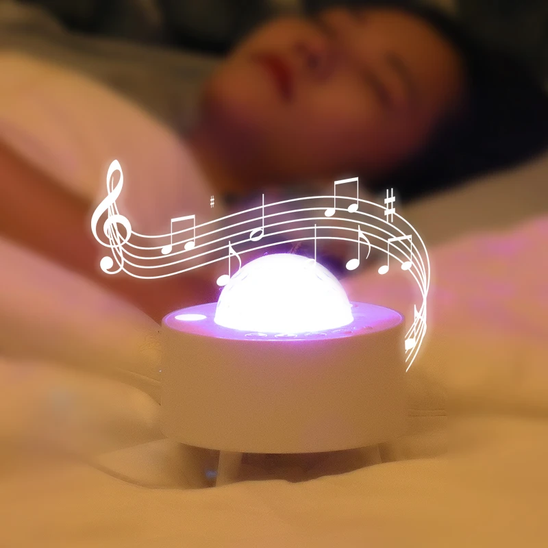 Dreamy Romantic 3D Water Ripple Night Light New USB Star Lamp with Eight Planetary Projection Creative Music Lights for Bedroom
