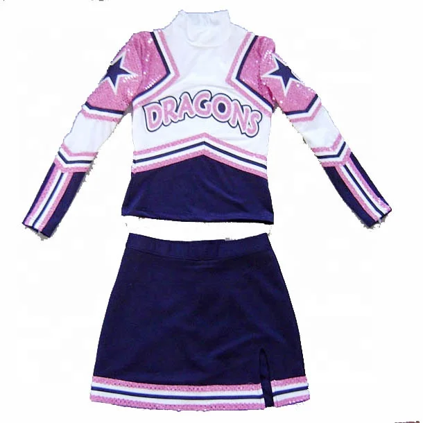 Новая униформа для чарлидинга из металлического спандекса с блестящей тканью