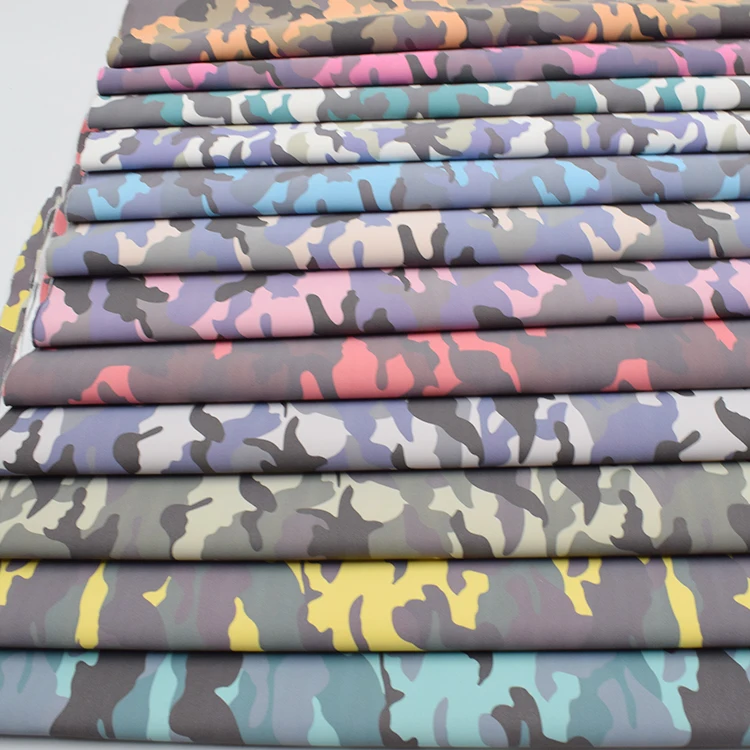 2020 New product wholesale pu camouflage synthetic leather for bags