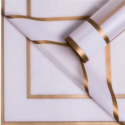 NEWEST factory wholesale price waterproof wrapping paper for flower wrapping paper rose golden edge flower paper