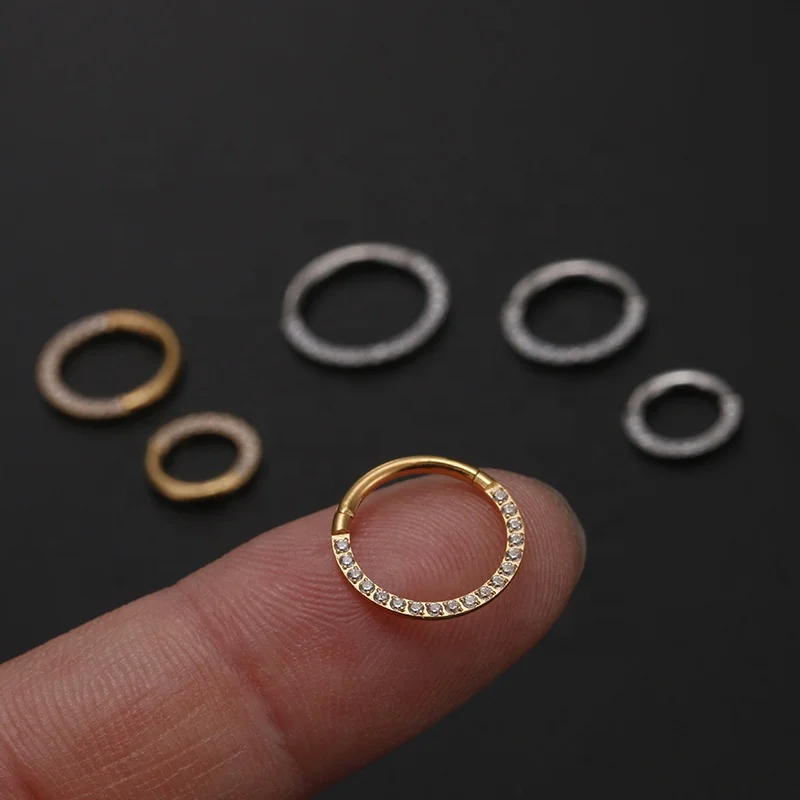 Gaby waterproof nose ring stainless steel septum clicker helix ear piercing nose rings piercing jewelry