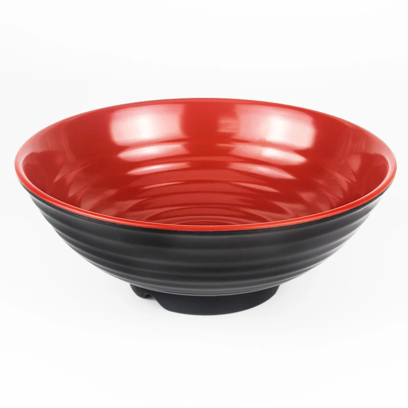 Hot seller Japanese Restaurant noodle bowl Vietnam Pho black red melamine Ramen bowl
