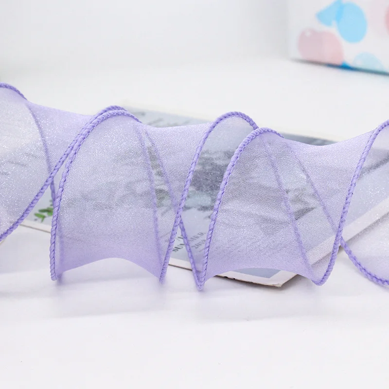 Wholesale Cake Flower Packaging Ribbon Floral Fishtail Yarn Bow Headwear Wavy Yarn Ribbons