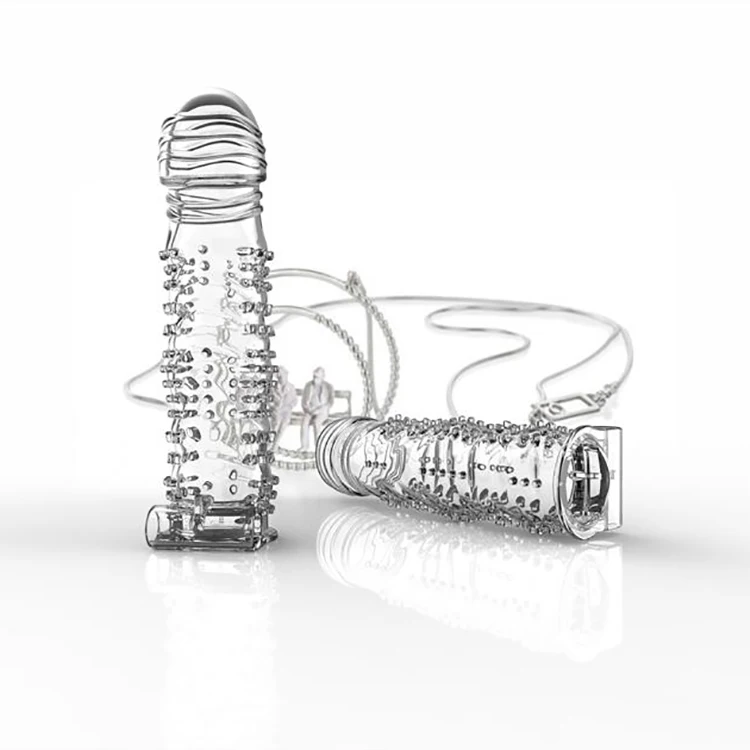 
Clear Vibrating Penis Sleeve Extender Reusable Extension 