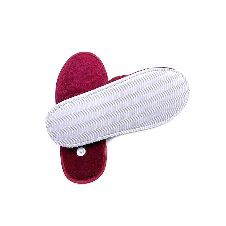 High Quality Luxury Star Coral Fleece Anti Slip EVA Sole Indoor Bathroom Slippers for Hotel Spa