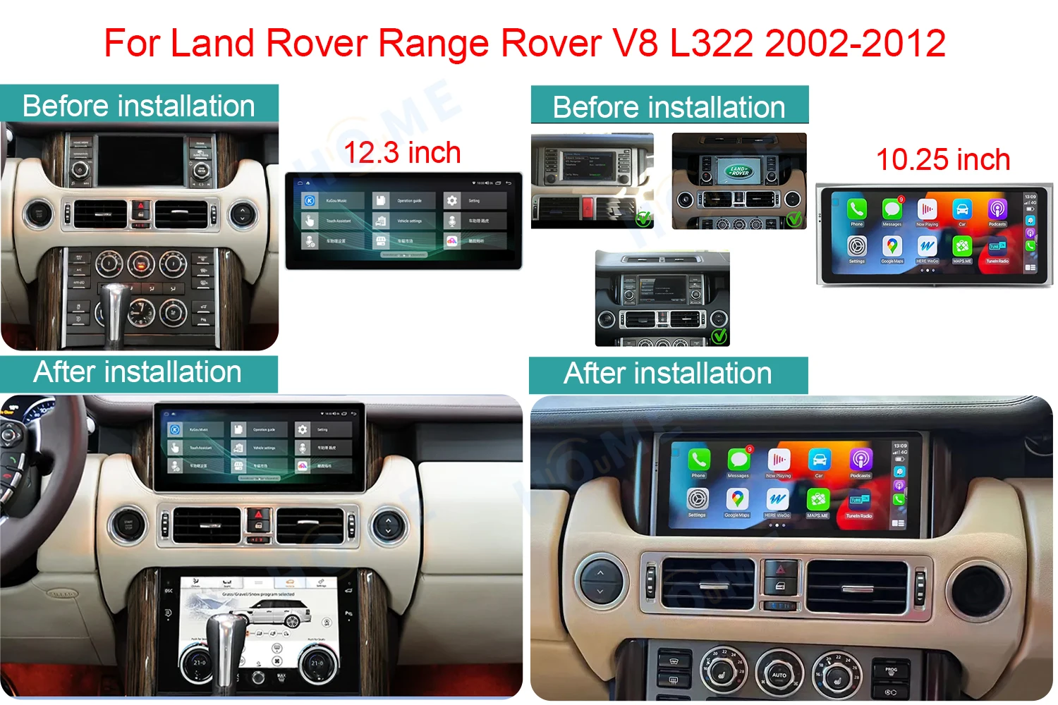 Android 12 For Land Rover Range L322 V8 2002-2012 6+128G Car Dvd Radio Multimedia Player GPS Navigation Carplay Auto WIFI 4G MP3