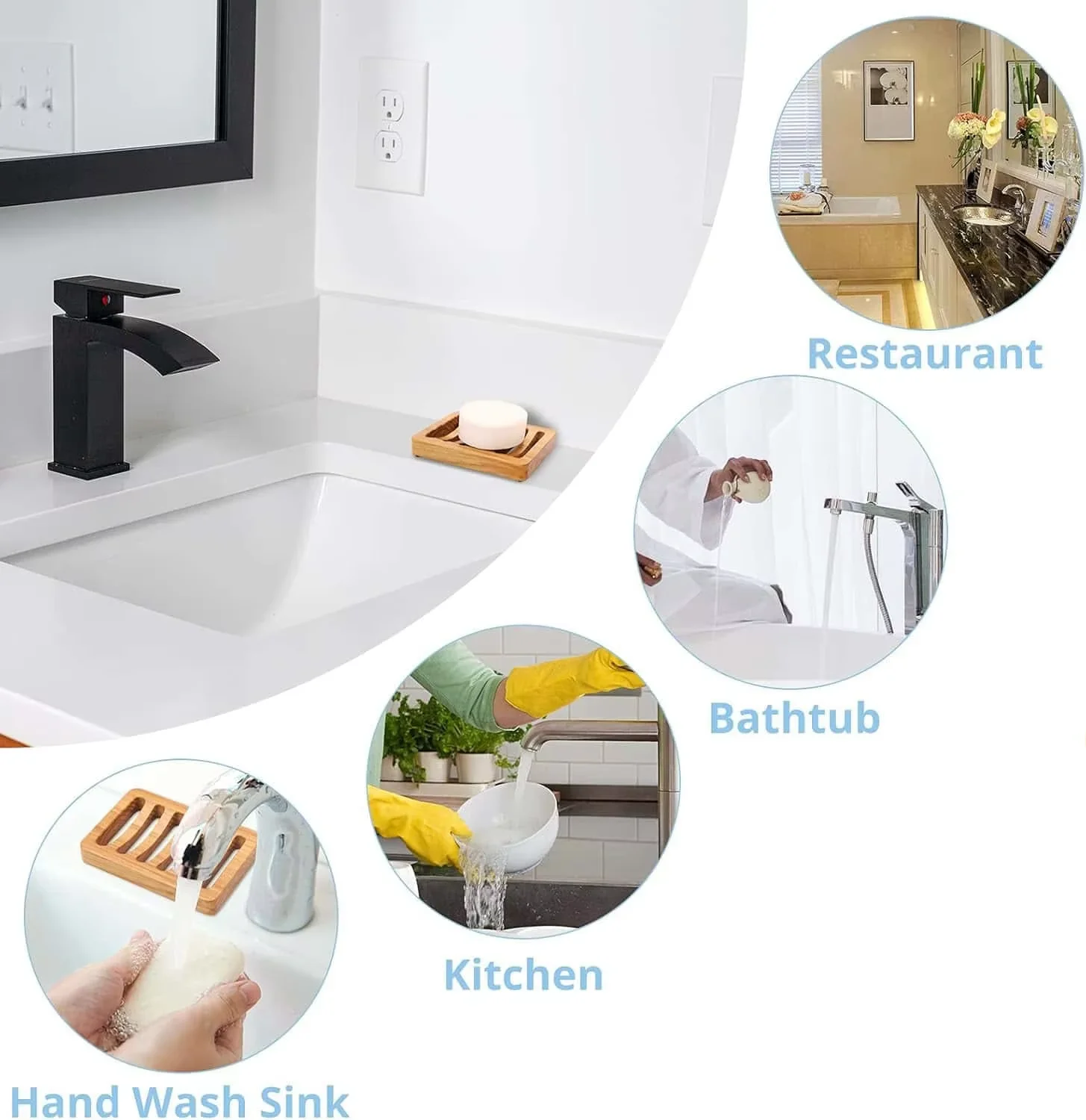 Wooden slotted soap holder suitable for showers, sinks, bathrooms, bathtubs, and RVs