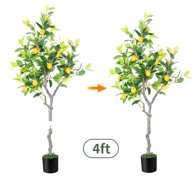 Artificial Lemon Tree 6ft Tall Lemon Silk Plant Faux Lemon Fruit Tree for Indoor Home Decor Office Living Room