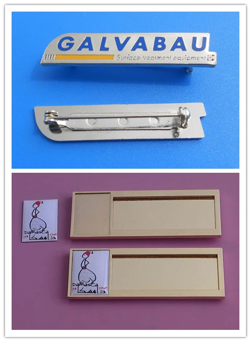 Wholesale blank name plates ID Nameplate Silver Gold brass Alloy Name Tag 60mm