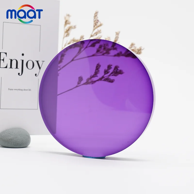 Maat lens manufacturer 1.56 photo purple photochromic lens HMC eyewear sunglass lenses optical lens lentes de sol