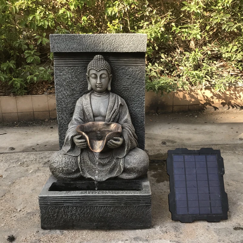 Resin solar Buddha Statue Water Fountain Fengshui Ball Good Luck Ornament