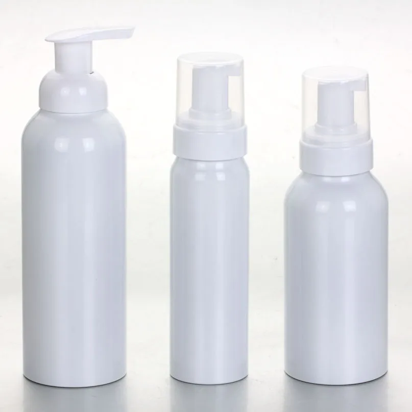 Empty 200ml Cosmetic Spray Bottle Shampoo Shower Gel  Metal Packaging Bottle 250ml Aluminum Hand Soap Bottle With Foam Pump