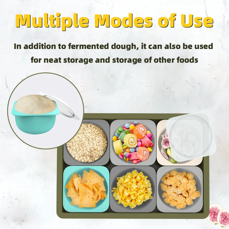 Exclusive Design Pizza Dough Proofing Containers for Artisan Pizza Food Grade Silicone Stackable Dough Proofing Boxes with Lids