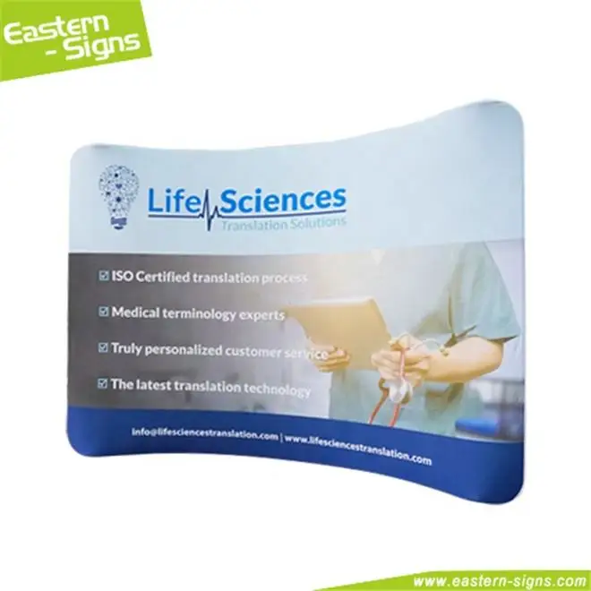 Custom Made Foldable Aluminum Tension Fabric Curved Shape Advertising ultra Slim Size Photo Booth for Display