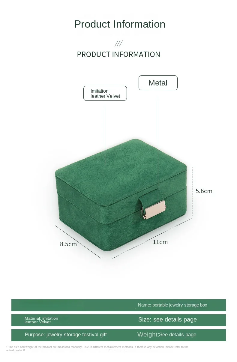 Custom Logo Travel Jewelry Box Suede Necklace Ring Jewelry Box Velvet Jewelry Storage Box Set