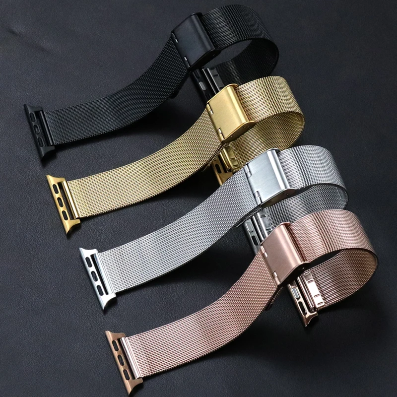 
Milanese Loop strap Stainless Steel Band For Apple Watch Series 1 2 3 42mm 38mm Metal Bracelet Strap For Iwatch 4 5 40mm 44mm 