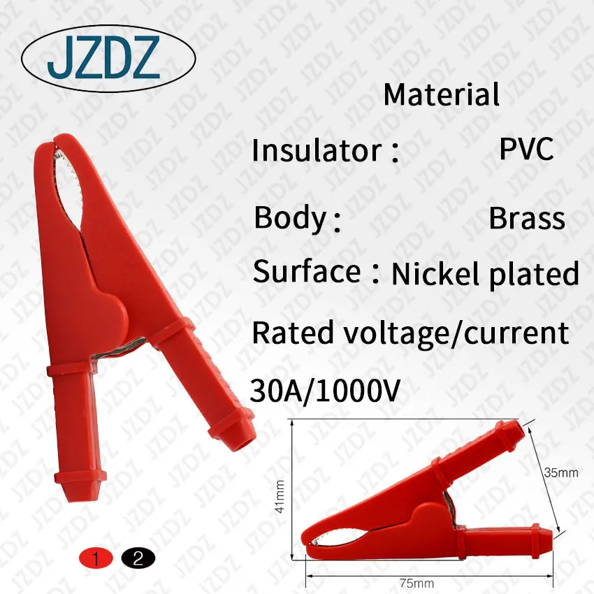 
JZDZ J.60051 Pure copper full sheath test crocodile clip safety type alligator clip 