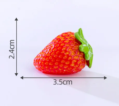 wholesale 3d mini cute cartoon red resin charms strawberry flat back resin planar cabochons for  jewellery iphone case kitchen
