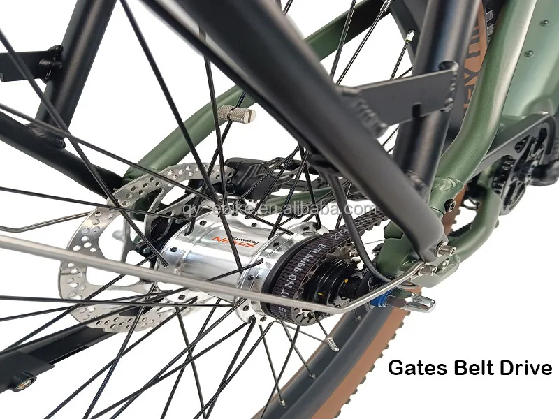 QUEENE Vintage 350W/500W  Gates Belt Drive Mid Drive Motor  Electric Road Bike Powerful Ebike