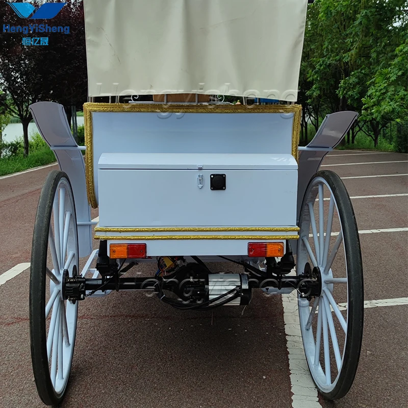 Wonderful wedding Sightseeing Horse Carriage With Canopy/Sightseeing Electric Carriage