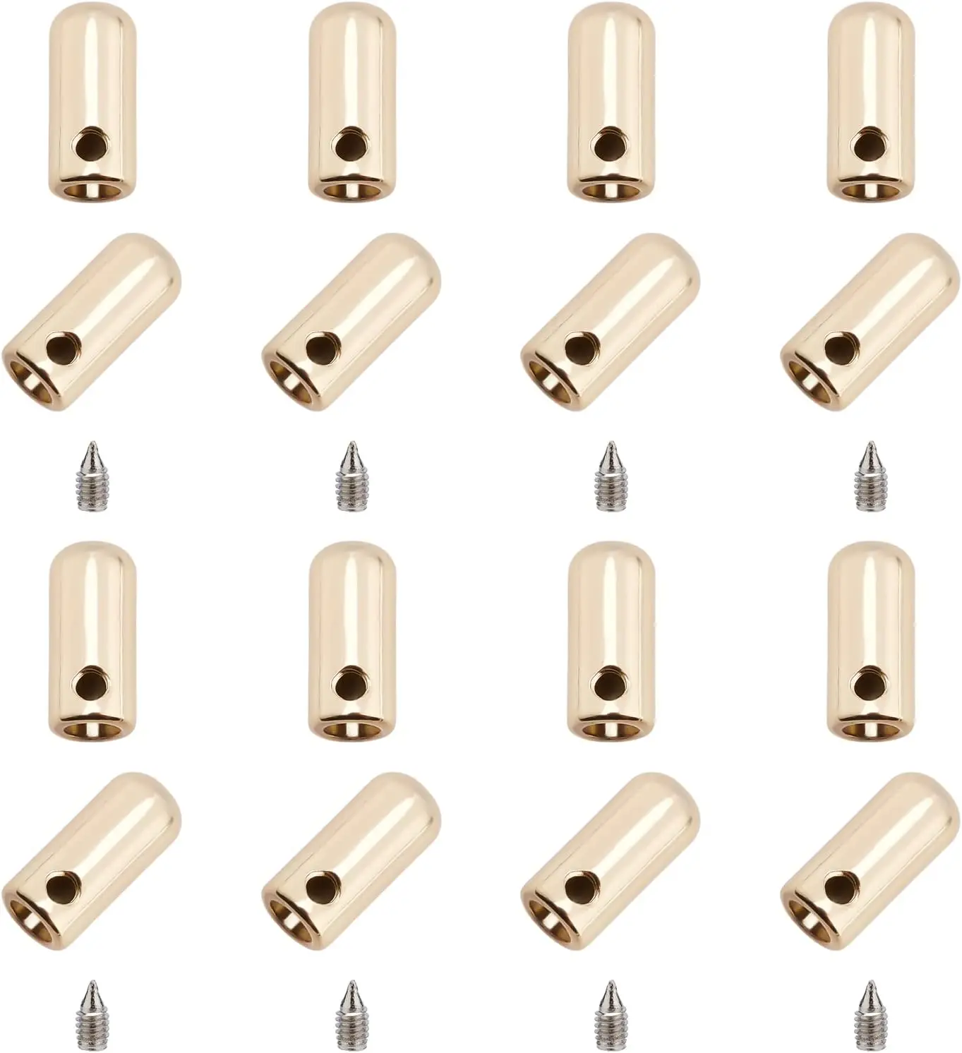 High quality Electroplating Spray painted Metal shoelace tip Metal Aglets Screw tip Aglets Sneaker decoration