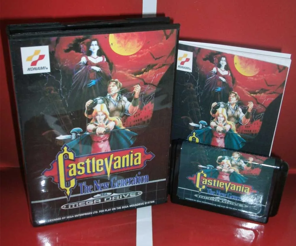 Castle Vania The New Generation EUR Cover With Box And Manual For Sega Megadrive Genesis Video Game Console 16 bit MD card