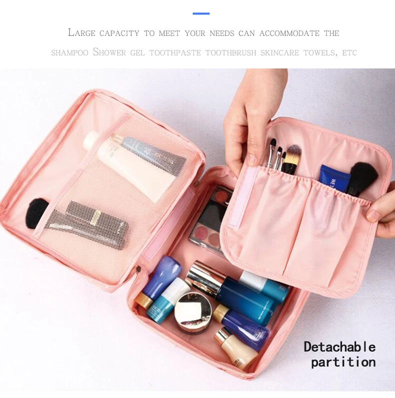 Custom large trolley travel makeup portable waterproof cosmetic bag organizer beauty toiletry bag