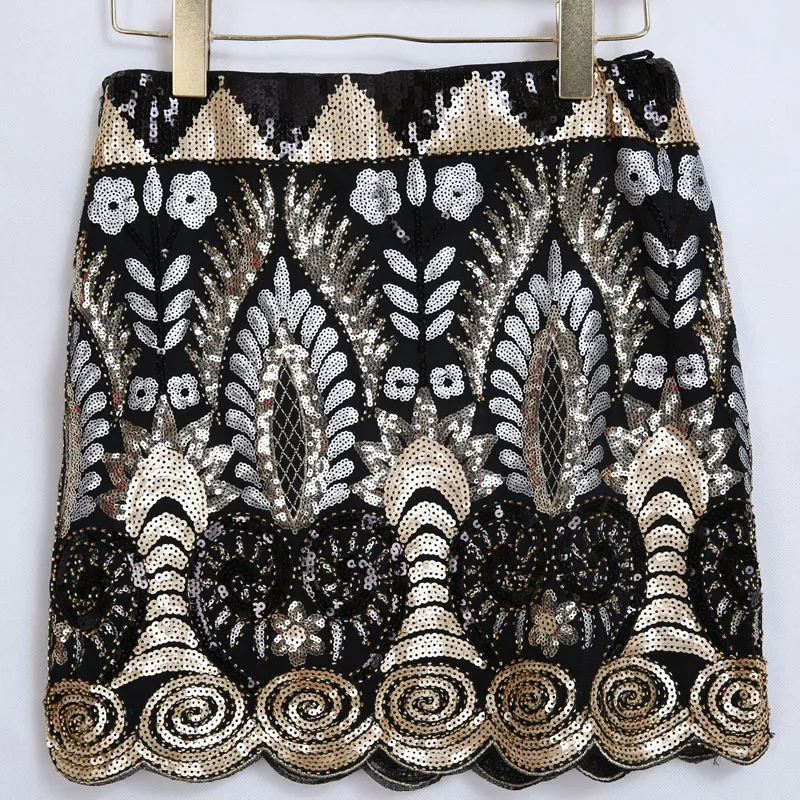 YIZHIQIU high quality Casual sequin diamond design sexy short skirt