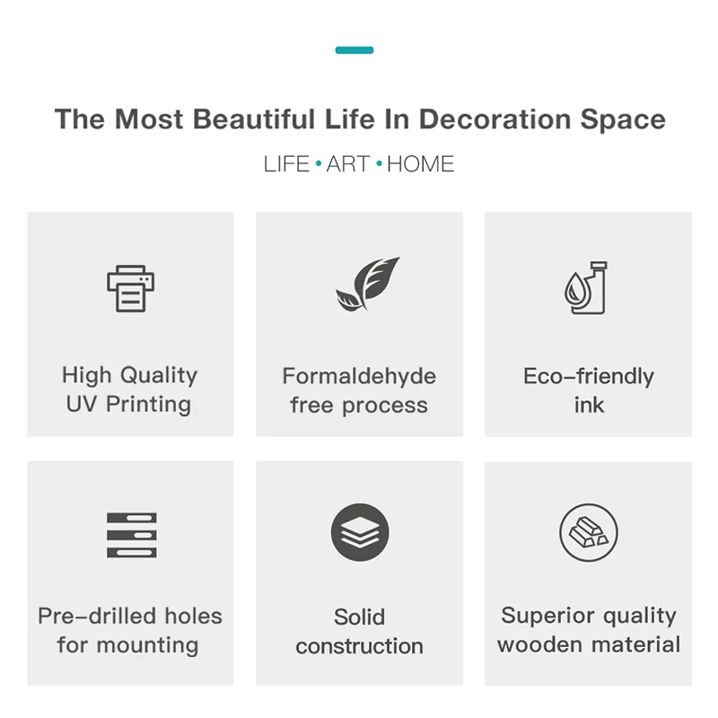 Living Room Decoration Wall Art Combination Painting Green Plant Leaves Flower Wall Art Plant Decoration Combination Painting