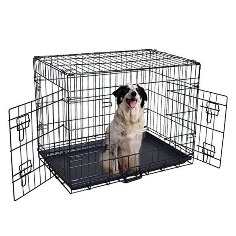 Складной 2 дверной чемодан, ящик-клетка для собак и кошек, контейнер из АБС-пластика, 19/24/30/36/42/48 дюймов