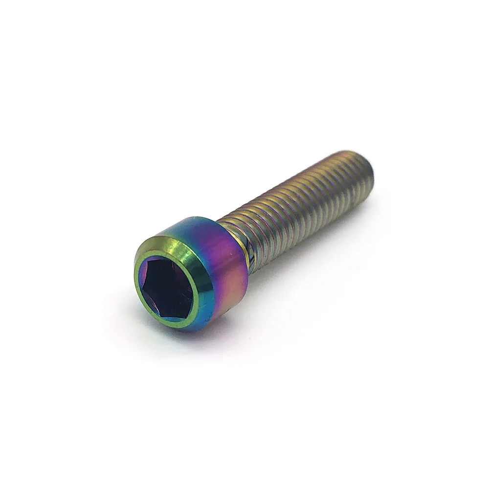 Finest Price Gr1 Gr2 Gr5 Rainbow Colour Hexagon Socket Titanium Alloy Bolts Screws