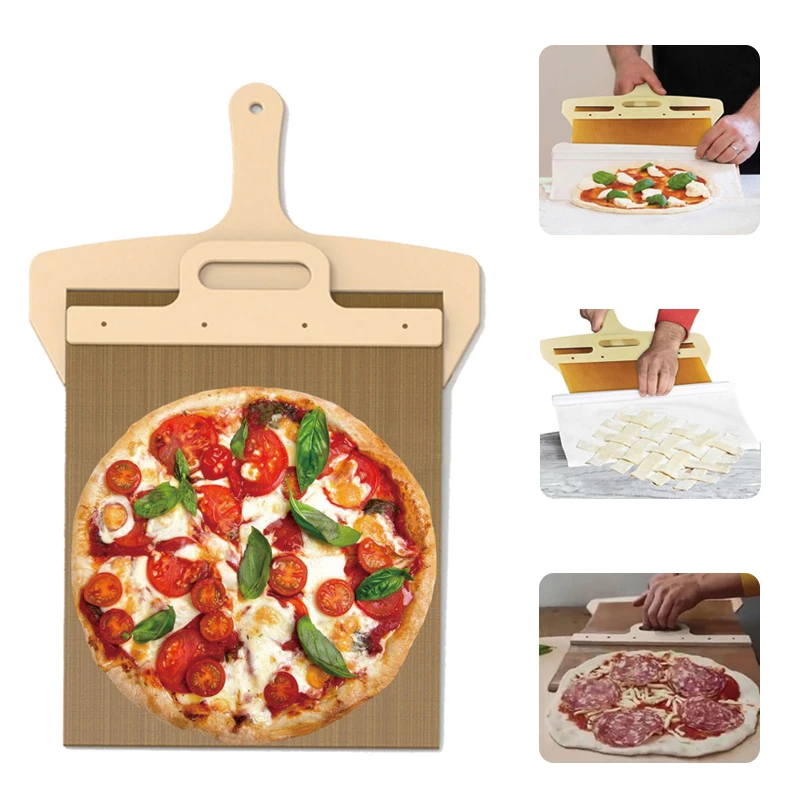 New Pizza Sliding Shovel Spatula Magic Pizza Transfer Slider Non-Stick Sliding Pizza Peel for Baking Dough