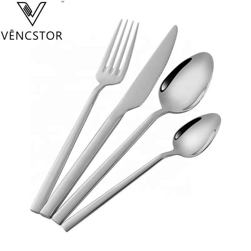 Custom Flatware Set Luxury Wedding Travel Silverware Mirror Polish Knife Fork Spoon Stainless Steel Cutlery Set