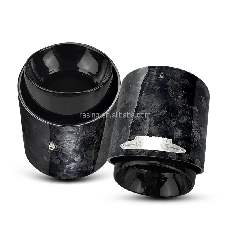 factory export new style chrom black forged Carbon Fiber Exhaust Tip pipe for Mini F54 F55 F56 F57 F60 R55 R56 R57 R58 Cooper S