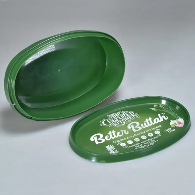 Wholesale Eco Friendly Packaging Pp Plastic 250g Oval Cheese Butter Box Dairy Margarine Container