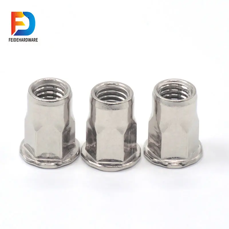 OEM ODM GB Rivet Nut Sample Offered Rivet Manufacturer  M3 M4 M5 M6 M8 Semi-hexagonal Stainless Steel Nut Rivet