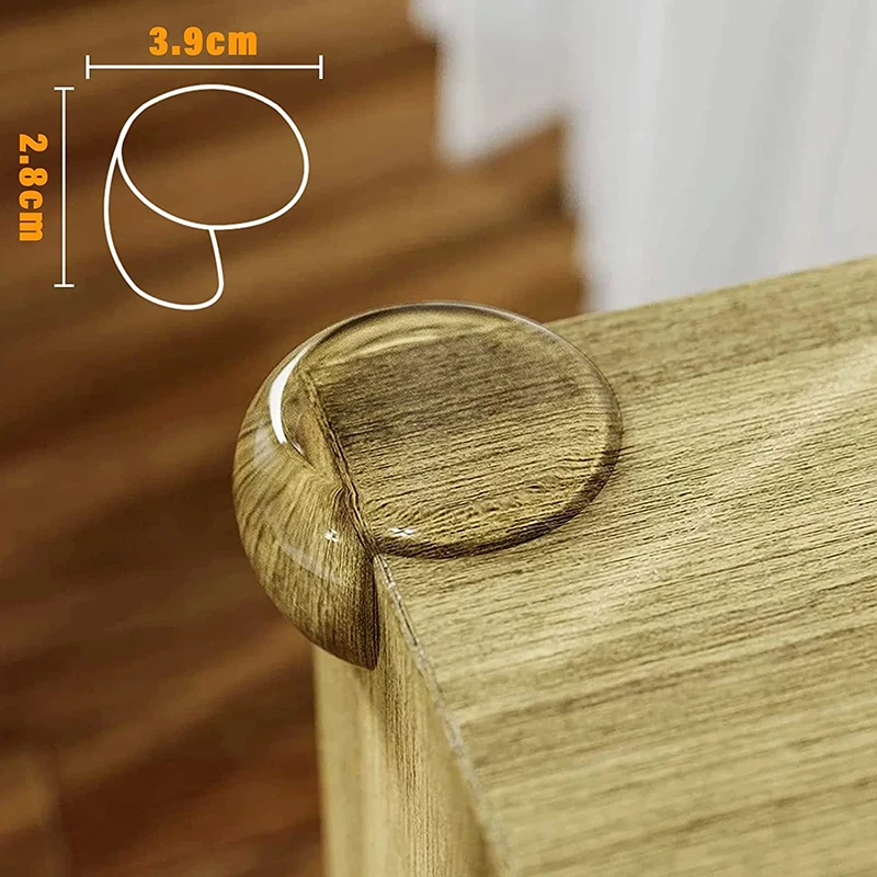 Table Corner Protectors for Baby to Prevent Head & Knee Injuries. Adhesive Pre-Taped pvc corner guard