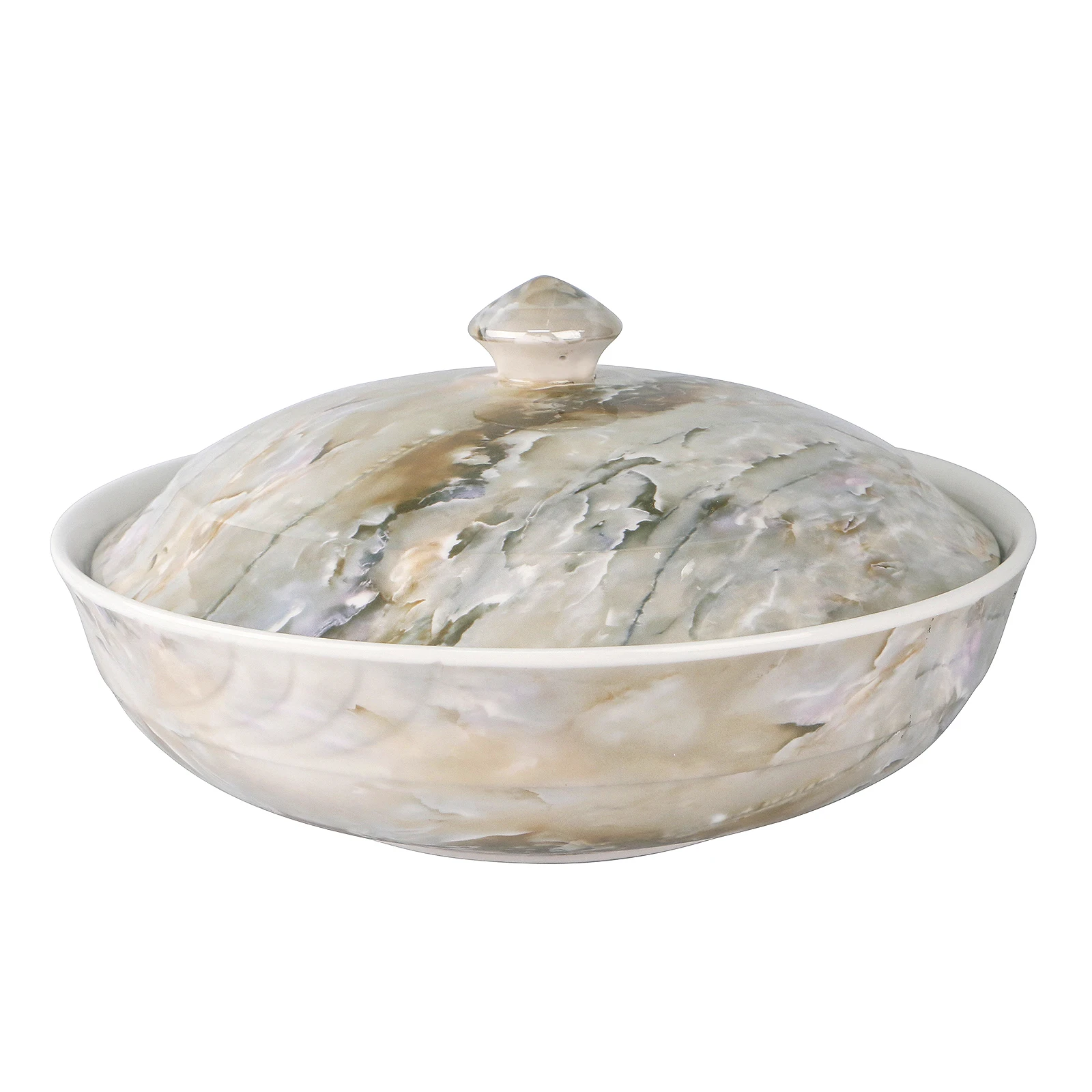 Wholesale Luxury High Quality Bone China Golden Marble Design Wedding Rice Bowl with Customize Decal Pattern