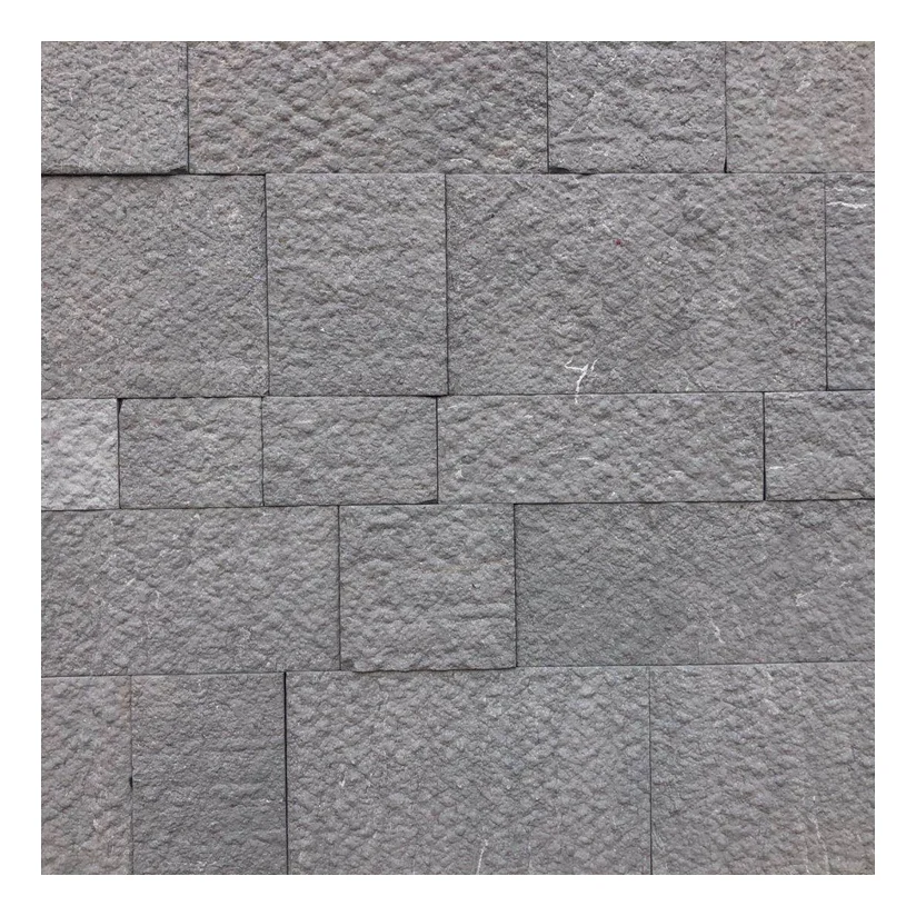 China Moon Surface Pineapple Textured  Black limestone Wall Stone Tiles For Outdoor Cladding