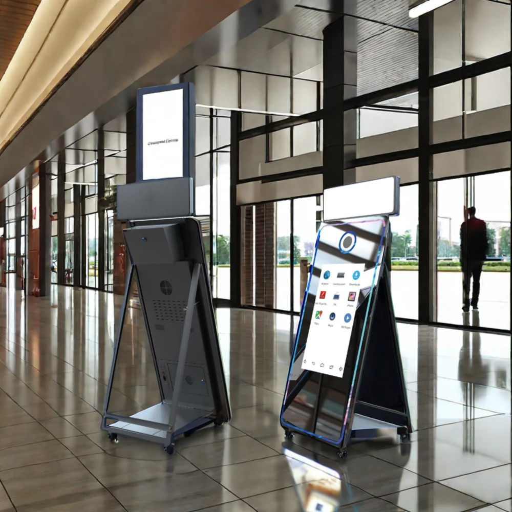 70 Magic Mirror Selfie Photo Booth Machine Traditional Popular Touch Screen Fotomaton Elevator Kiosk Use on Sale
