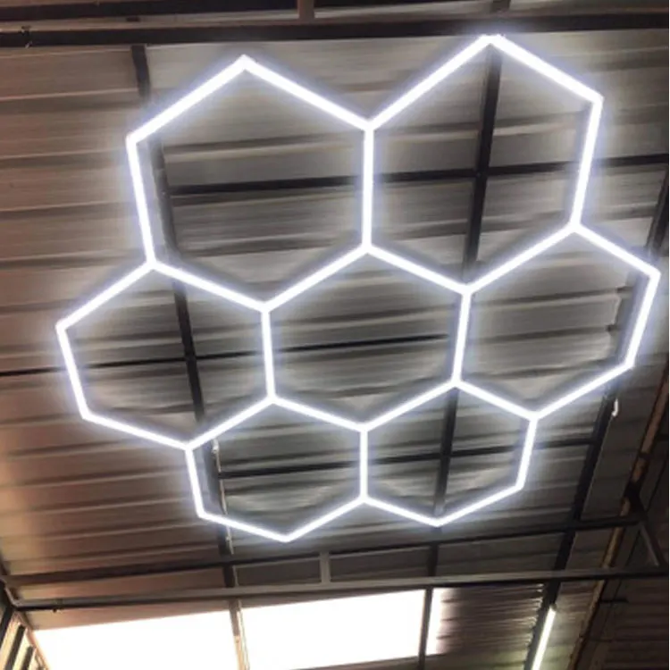 110 В светодиодный сотовый деформируемый подвесной модульный детализирующий светильник шестиугольный светодиодный светильник для гаражного потолка