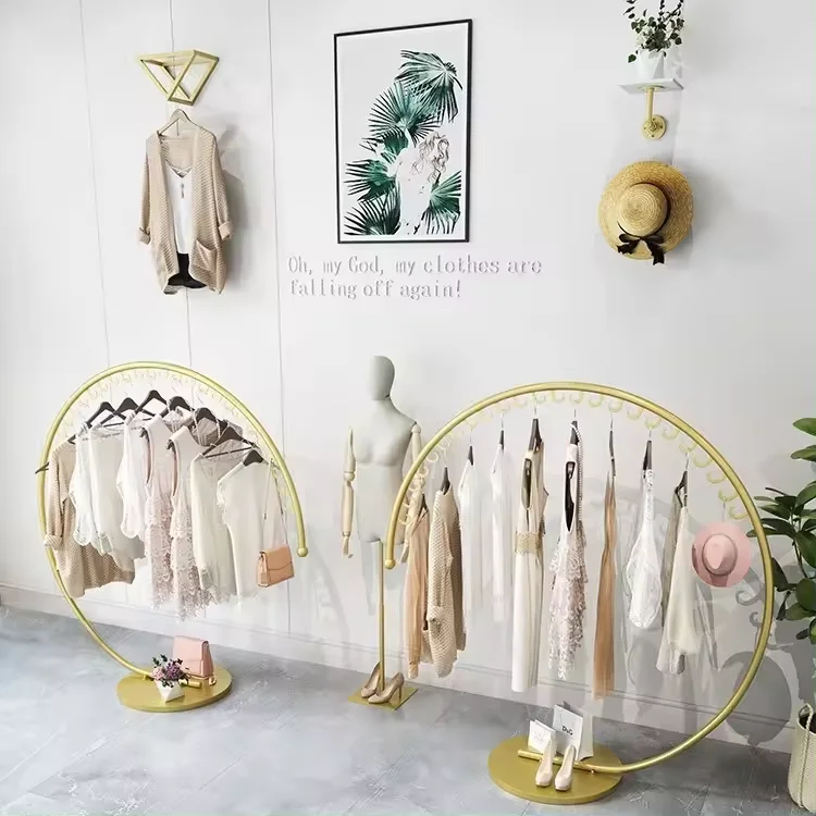 Wholesale commercial hangers  gold tube hangers  stainless steel hangers wall mounted display racks