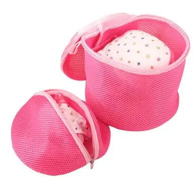 Reusable Custom Folding Net Washing Bag Round Shape Blouse Hosiery Stocking Underwear Bra Lingerie Travel Mesh Laundry Bag