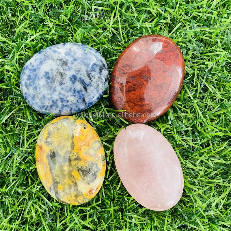 Various Materials Natural Crystals Healing Rose Quartz Palm Stone For Decoration