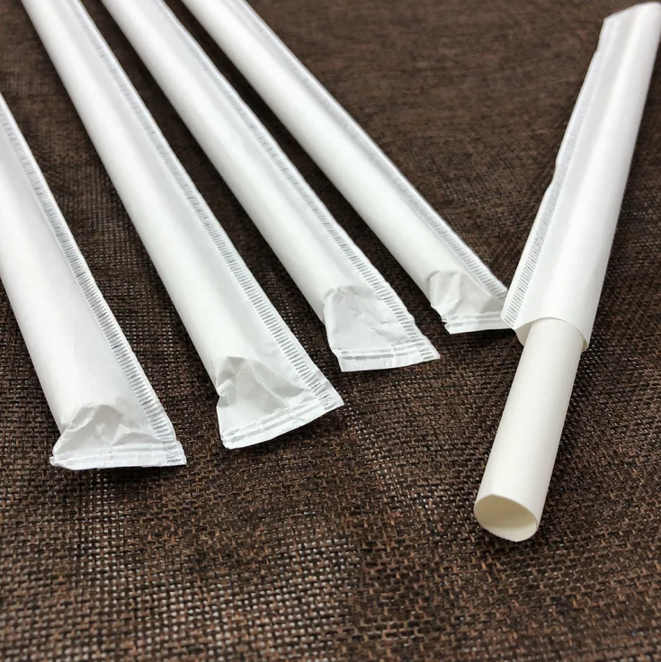Bamboo fiber PLA plastic straws disposable degradable bamboo drinking straw
