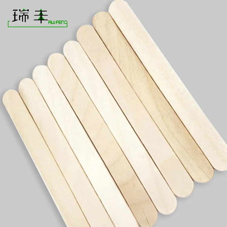 Factory wholesale birch wood disposable 93mm round edge ice cream stick